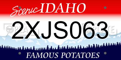 2XJS063 Idaho License Plate