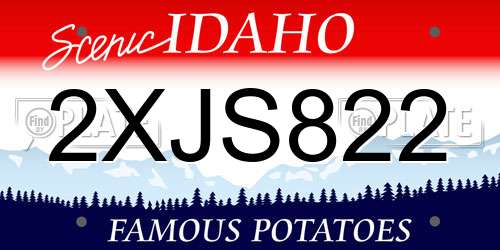 2XJS822 Idaho License Plate