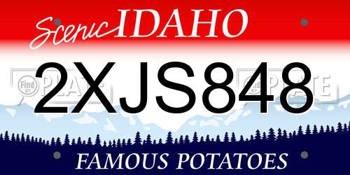 2XJS848 Idaho License Plate