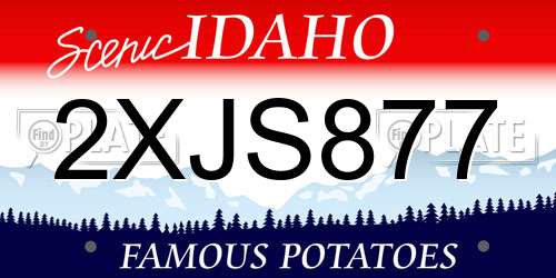 2XJS877 Idaho License Plate