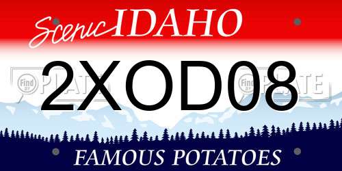 2XOD08 Idaho License Plate