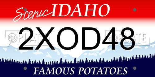 2XOD48 Idaho License Plate