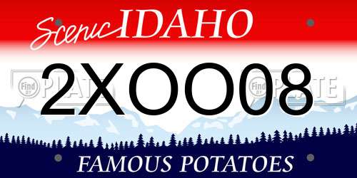 2XOO08 Idaho License Plate