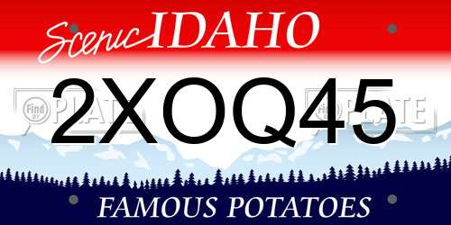 2XOQ45 Idaho License Plate