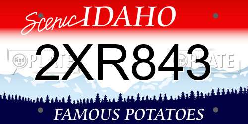 2XR843 Idaho License Plate