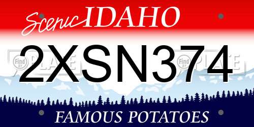 2XSN374 Idaho License Plate