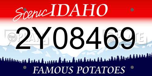 2Y08469 Idaho License Plate