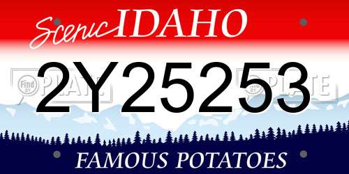 2Y25253 Idaho License Plate