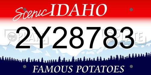2Y28783 Idaho License Plate