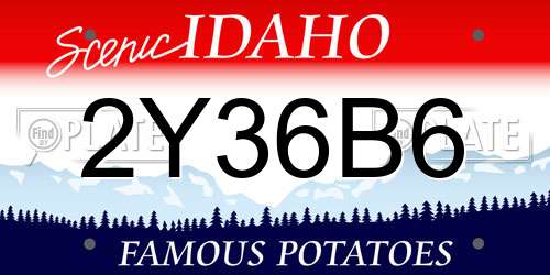 2Y36B6 Idaho License Plate