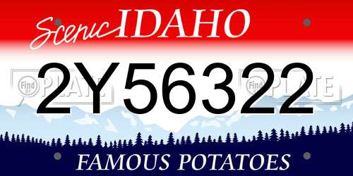 2Y56322 Idaho License Plate