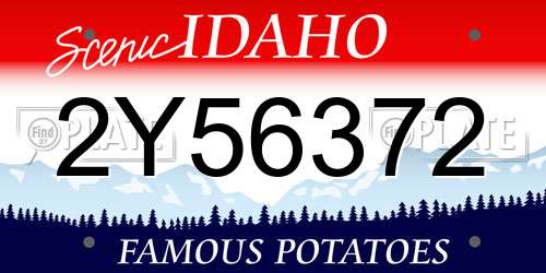 2Y56372 Idaho License Plate