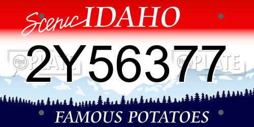 2Y56377 Idaho License Plate