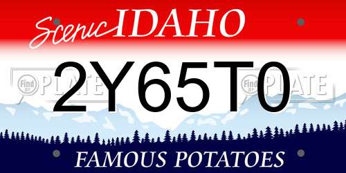 2Y65T0 Idaho License Plate