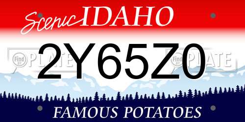 2Y65Z0 Idaho License Plate