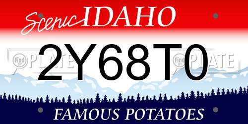 2Y68T0 Idaho License Plate