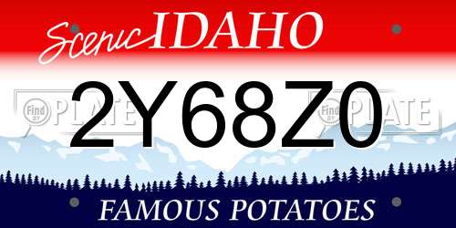 2Y68Z0 Idaho License Plate