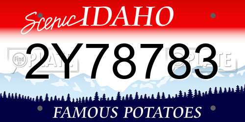 2Y78783 Idaho License Plate