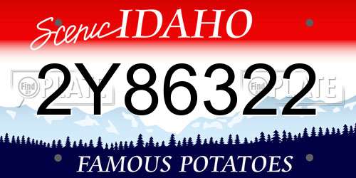 2Y86322 Idaho License Plate