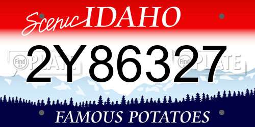 2Y86327 Idaho License Plate