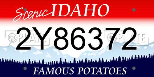 2Y86372 Idaho License Plate