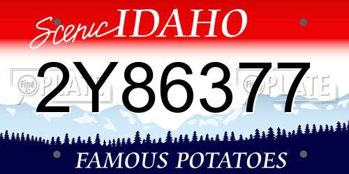 2Y86377 Idaho License Plate