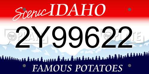 2Y99622 Idaho License Plate