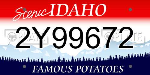 2Y99672 Idaho License Plate