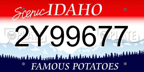 2Y99677 Idaho License Plate