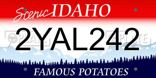 2YAL242 Idaho License Plate