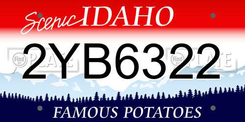 2YB6322 Idaho License Plate