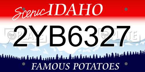 2YB6327 Idaho License Plate