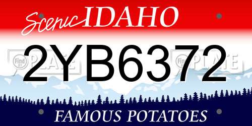 2YB6372 Idaho License Plate