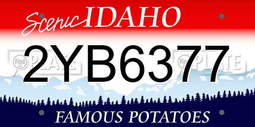 2YB6377 Idaho License Plate