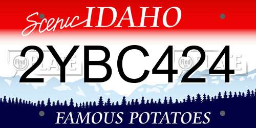 2YBC424 Idaho License Plate