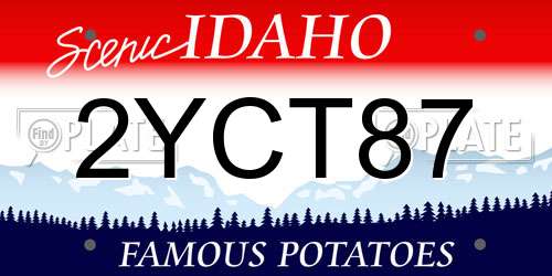 2YCT87 Idaho License Plate