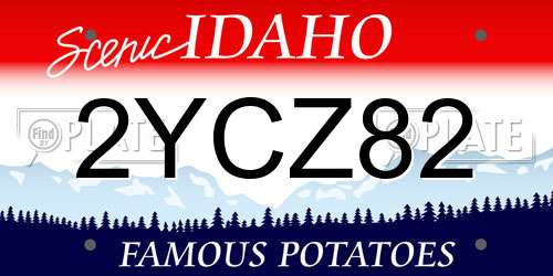 2YCZ82 Idaho License Plate