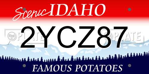 2YCZ87 Idaho License Plate