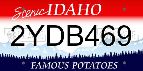 2YDB469 Idaho License Plate