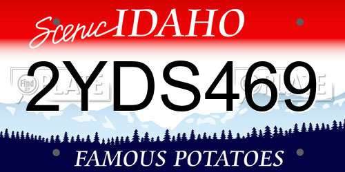 2YDS469 Idaho License Plate