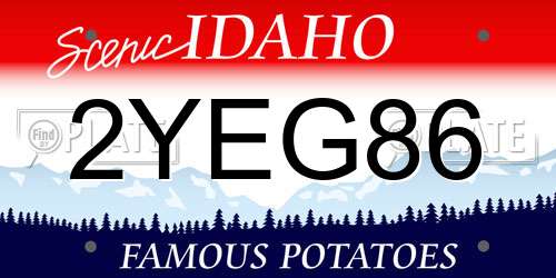 2YEG86 Idaho License Plate