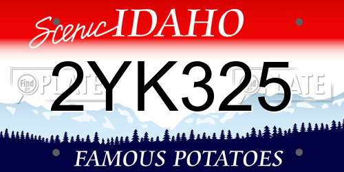 2YK325 Idaho License Plate