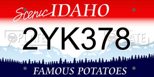 2YK378 Idaho License Plate