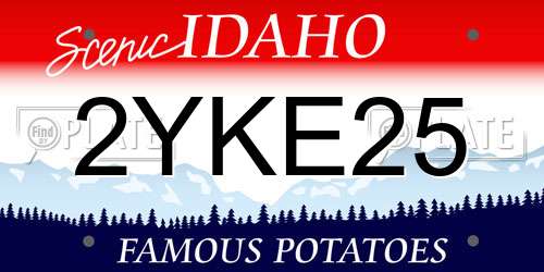 2YKE25 Idaho License Plate