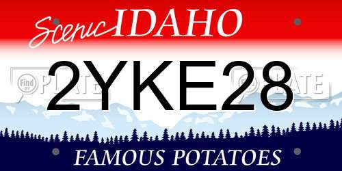 2YKE28 Idaho License Plate