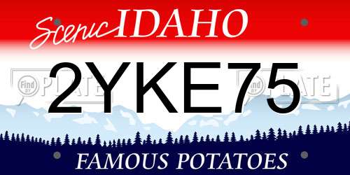 2YKE75 Idaho License Plate