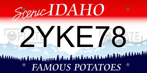 2YKE78 Idaho License Plate