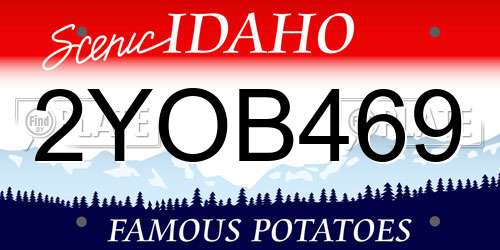 2YOB469 Idaho License Plate