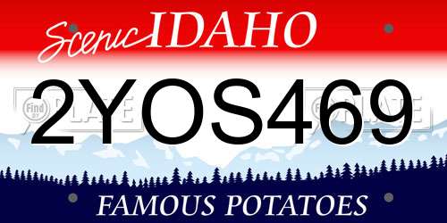 2YOS469 Idaho License Plate