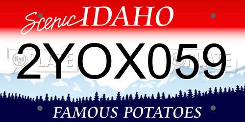 2YOX059 Idaho License Plate